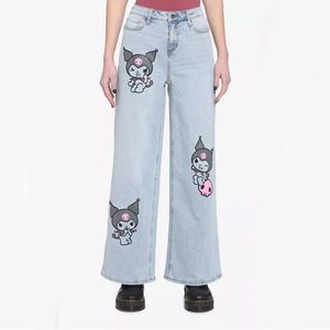 Hot Topic Kuromi Baggy “Straight Leg” Blue Jeans Size 11 Sanrio